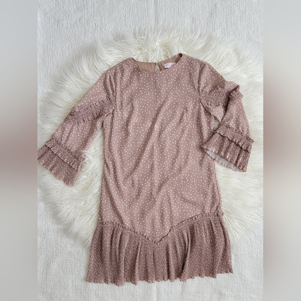 Pink Lily beige dot dress